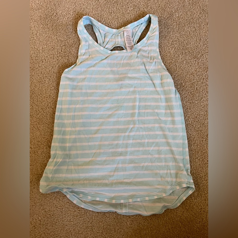 Ivivva size 7 striped blue and white tank